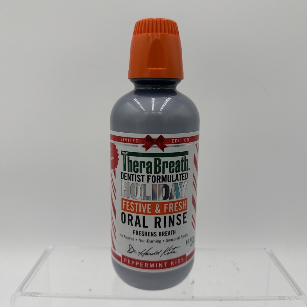TheraBreath LTD EditionHoliday Festive‎ & Fresh Oral Rinse, 16 fl oz Peppermint